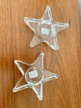 Crate & Barrel Star Shaped Candle Holders - Set of 2